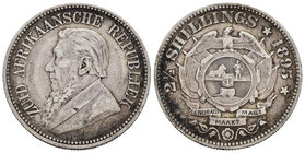 South Africa. 2 1/2 shillings. 1895. (Km-7). Ag. 13,95 g. Almost VF. Est...45,00.