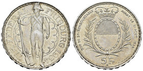 Switzerland. 5 francos. 1934. Bern. B. (Km-S18). Ag. 15,00 g. Original luster. Almost UNC. Est...70,00.