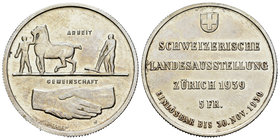 Switzerland. 5 francos. 1939. (Km-43). Ag. 19,49 g. Original luster. UNC. Est...50,00.