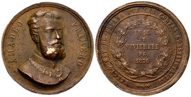 Spain. Amadeo I (1871-1873). Medalla. 1870. Madrid. Ae. 48,78 g. Minor nick on edge. Scarce. Almost VF. Est...100,00.