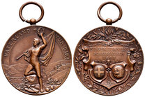 Switzerland. Medalla. 1897. Ae. 22,25 g. Campeonato de tiro Shaffausen. Diámetro 35 mm. AU. Est...40,00.