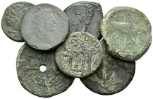 Lote de 7 bronces Hispania Antigua diferentes, una de ellas con agujero. A EXAMINAR. F/Almost VF. Est...120,00.