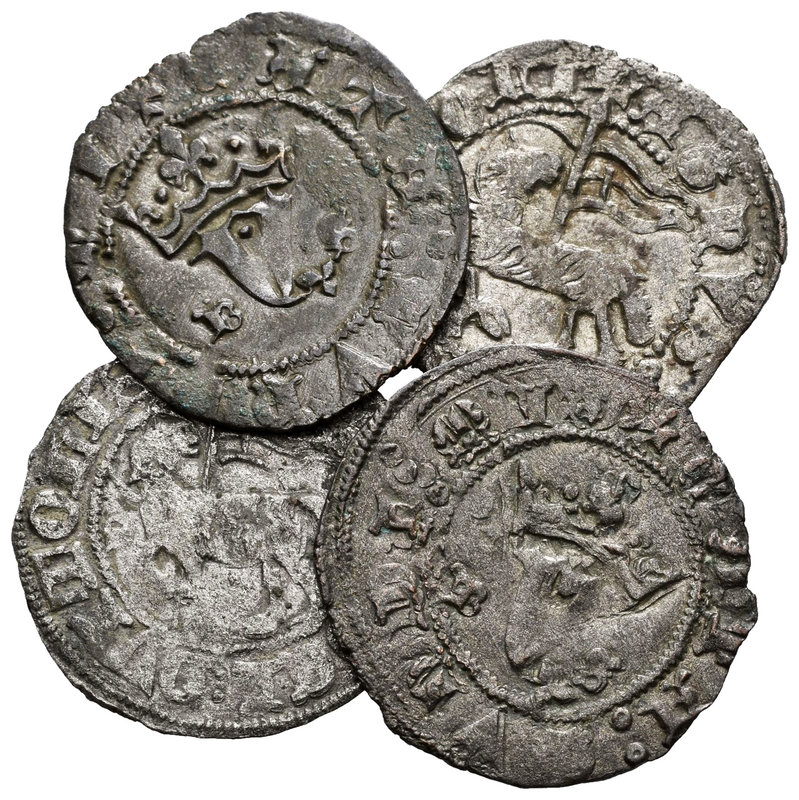 Lote de 4 blancas del Agnus Dei de Juan I. A EXAMINAR. Almost VF/VF. Est...90,00...