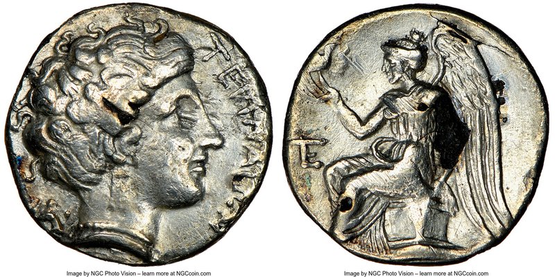 BRUTTIUM. Terina. Ca. 350-300 BC. AR/AE drachm (14mm, 8h). NGC Choice VF, core v...