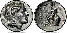 THRACIAN KINGDOM. Lysimachus (305-281 BC). AR tetradrachm (29mm, 16.97 gm, 11h). NGC Choice XF 5/5 - 3/5. Lampsacus, 297-281 BC. Diademed head of deif...