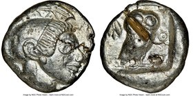 ATTICA. Athens. Ca. 510/500-480 BC. AR tetradrachm (25mm, 17.52 gm, 10h). NGC Choice XF 5/5 - 2/5, test cut. Head of Athena right, wearing crested Att...