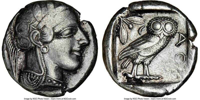 ATTICA. Athens. Ca. 440-404 BC. AR tetradrachm (24mm, 17.15 gm, 7h). NGC Choice ...