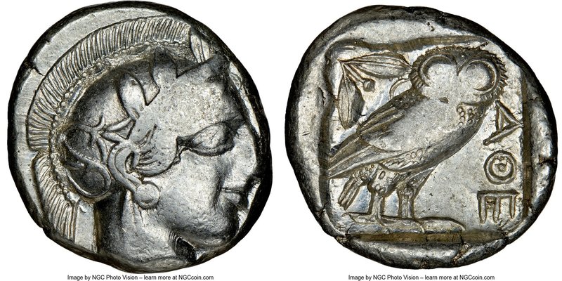 ATTICA. Athens. Ca. 440-404 BC. AR tetradrachm (23mm, 17.17 gm, 8h). NGC VF 2/5 ...
