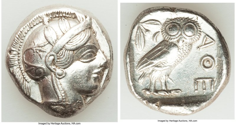 ATTICA. Athens. Ca. 440-404 BC. AR tetradrachm (23mm, 17.23 gm, 7h). VF. Mid-mas...