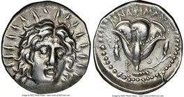 CARIAN ISLANDS. Rhodes. Ca. 250-205 BC. AR didrachm (20mm, 12h). NGC XF. Ca. 250-230 BC, Mnasimaxus, magistrate. Radiate head of Helios facing, turned...