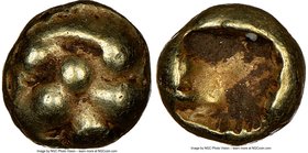 LYDIAN KINGDOM. Alyattes or Croesus (ca. 610-546 BC). EL 1/24 stater or myshemihekte (5mm, 0.58 gm). NGC Choice VF 4/5 - 4/5. Sardes mint. Paw of lion...