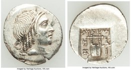 LYCIAN LEAGUE. Masicytes. Ca. 48-20 BC. AR hemidrachm (16mm, 2.05 gm, 12h). AU. Series 4. Head of Apollo right, wearing taenia / ΛΥΚΙΩΝ, cithara (lyre...