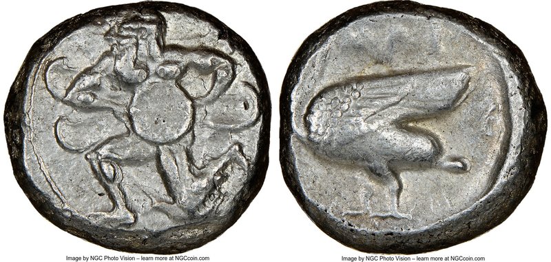 CILICIA. Mallus. Ca. 440-385 BC. AR stater (20mm, 11h). NGC VF. Bearded male, wi...