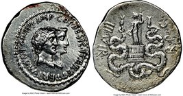 Marc Antony, as Triumvir and Imperator (44-30 BC), with Octavia. AR cistophorus (27mm, 11.93 gm, 1h). NGC XF 5/5 - 2/5, brushed. Ephesus, summer-autum...