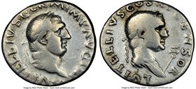 Vitellius (July-December AD 69). AR denarius (19mm, 3.11 gm, 6h). NGC Fine 4/5 - 4/5. Rome. A VITELLIVS GERM IMP AVG TR P, laureate head of Vitellius ...