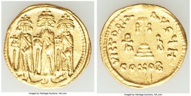 Heraclius (AD 610-641), with Heraclius Constantine and Heraclonas. AV solidus (20mm, 4.36 gm, 6h). XF, graffito, ex-jewelry with edge marks. Constanti...