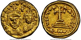Heraclius (AD 610-641) and Heraclius Constantine. AV solidus (13mm, 4.46 gm, 8h). NGC AU 5/5 - 5/5. Carthage, dated Indictional Year 3, 1st cycle (AD ...