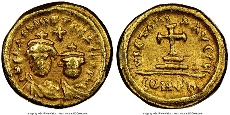 Heraclius (AD 610-641) and Heraclius Constantine (AD 613-641). AV solidus (12mm,...