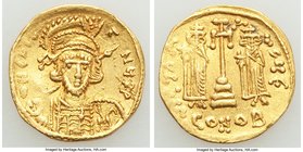 Constantine IV Pogonatus (AD 668-685). AV solidus (19mm, 4.43 gm, 6h). About XF, edge bump. Constantinople, 5th officina, AD 674-681. ∂N CONS--TNVS P,...