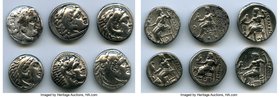 ANCIENT LOTS. Greek. Macedonian Kingdom. Ca. 336-323 BC. Lot of six (6) AR drachms. Fine-VF. Includes: (6) Alexander III the Great, AR drachms, Zeus s...