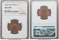 Republic Centavo 1888 MS63 Red and Brown NGC, KM32.

HID09801242017
