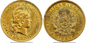 Republic gold Argentino (5 Pesos) 1888 AU55 NGC, KM31.

HID09801242017