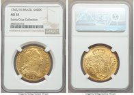 Jose I gold 6400 Reis 1762/1-R AU55 NGC, Rio de Janeiro mint, KM172.2. AGW 0.4229 oz. From the Santa Cruz Collection

HID09801242017