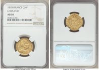 Louis XVIII gold 20 Francs 1815-B AU50 NGC, Rouen mint, KM706.2.

HID09801242017