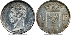 Pair of Certified Assorted Issues NGC, 1) Charles X 1/4 Franc 1827-A - MS64, Paris mint, KM722.1. 2) Louis Philippe I 25 Centimes 1846-A - MS65, Paris...