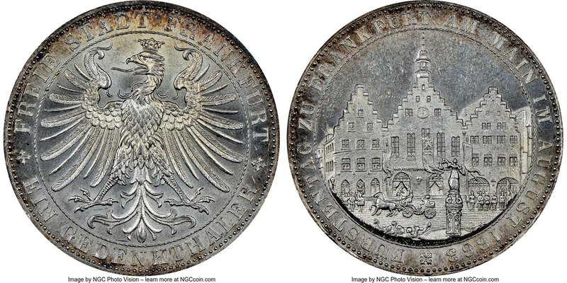 Frankfurt. Free City Taler 1863 MS63 NGC, KM370.

HID09801242017