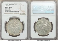 Pair of Certified Weimar Republic 5 Marks NGC, 1) "Meissen" 5 Mark 1929-E - AU Details (Cleaned), Muldenhutten mint, KM66. 2) "Rhineland" 5 Mark 1930-...