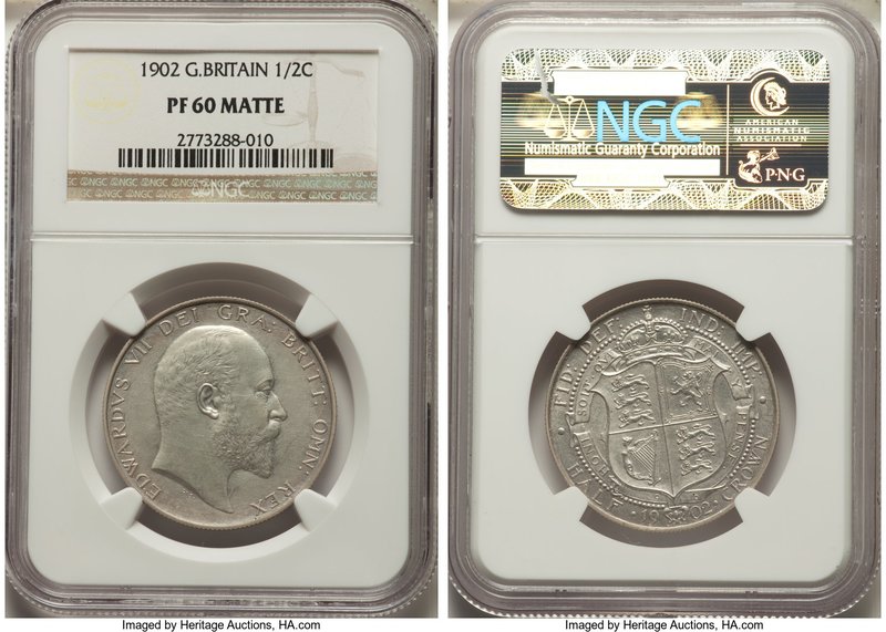 Edward VII Matte Proof 1/2 Crown 1902 PR60 NGC, KM802.

HID09801242017