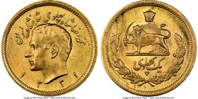 Muhammad Reza Pahlavi gold Pahlavi SH 1331 (1952) MS66 NGC, KM1162. AGW 0.2354 oz.

HID09801242017