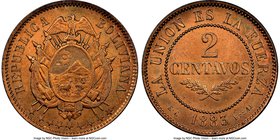 5-Piece Lot of Certified Assorted Issues NGC, 1) Bolivia: Republic bronze Essai 2 Centavos 1883-EG - MS64 Red, KM-E4. 2) Great Britain: George V Penny...