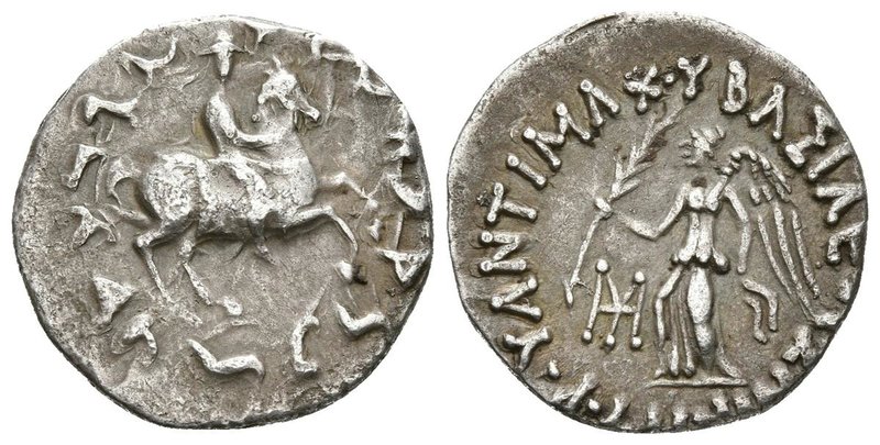 BAKTRIA. Antimachos II Nikephoros. Dracma. 160-155 a.C. Indo-Grecia. A/ Antimach...