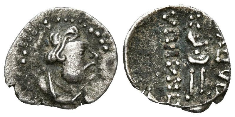 IMPERIO KUSHAN, Kujula Kadphises. Obolo. (Ar. 0,74g/13mm). 50-90 d.C. Ceca incie...