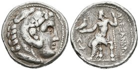 REINO DE MACEDONIA. Kassander, en nombre de Alejandro III. Tetradracma. 315-294 a.C. Amphipolis. A/ Cabeza de Herakles a derecha, con tocado de piel d...
