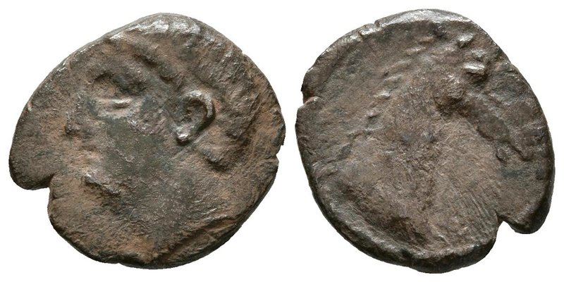 CARTAGONOVA. 1/4 Calco. 220-215 a.C. Cartagena (Murcia). A/ Cabeza masculina a i...