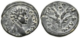 GETA. Ae21. 198-209 d.C. Bithynia, Flaviopolis. A/ Busto a derecha. R/ Ramo de cuatro espigas y una amapola. SLG Waddington 317. Ae. 5,50g. MBC.