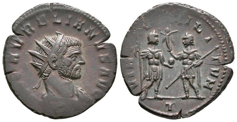 AURELIANO. Antoniniano. 271 d.C. Milán. A/ Busto radiado con coraza a derecha. I...