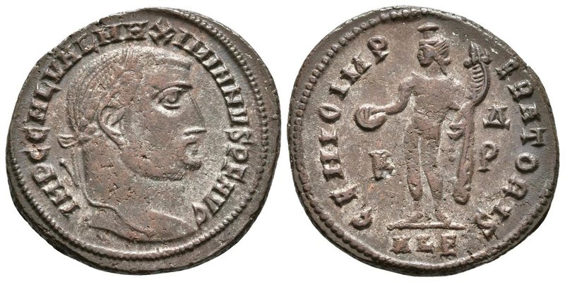 GALERIO. Follis. 308-310 d.C. Alexandría. A/ Busto laureado a derecha. IMP C GAL...