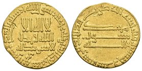 CALIFATO ABBASIDA. Al-Mansur. Dinar. 156 H. Sin ceca. SICA III 61. Au. 4,07g. Golpecitos. MBC+.

Ex colección Edris Shir Mohammad. Colección de mone...