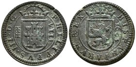 FELIPE III. 8 Maravedís. 1605. Segovia. Cal-761; J.S. D-219. Ae. 6,53g. MBC.