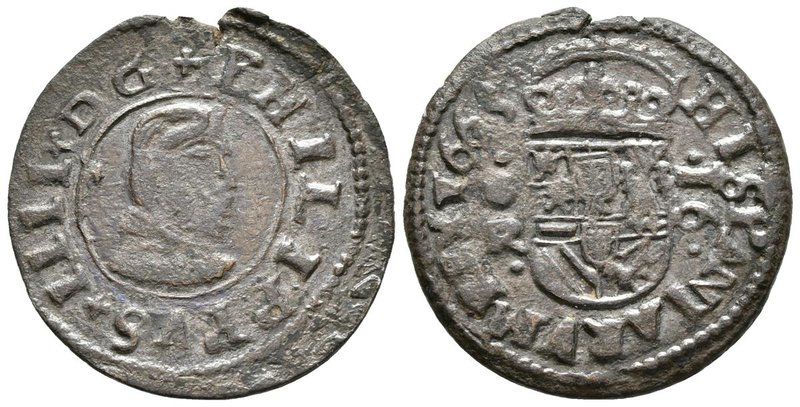 FELIPE IV. 16 Maravedís. 1663. Coruña R. D G sin florón entre ambas. Cal-1301; J...