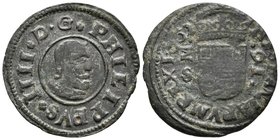 FELIPE IV. 16 Maravedís. 1662. Madrid S. Cal-1395; J.S. M-360. Ae. 4,05g. BC+.