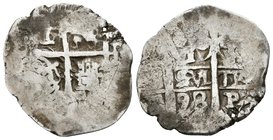 CARLOS II. 1 Real. 1698. Potosí F. Cal-738. Ar. 2,64g. BC+. Escasa.