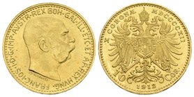 AUSTRIA. 10 Coronas. (Au. 3,38g/19mm). 1912. (Km#2816). SC.
