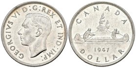 CANADA. 1 Dollar. 1947. Km#37. Ar. 23,30g. Rayitas. EBC.