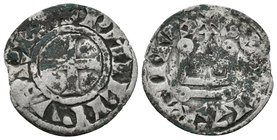 FRANCIA, Filipo II. Dinero de Saint-Martins de Tours. (1180-1223). A/ Cruz, Leyenda: + PHILIPVS REX. R/ Corona, Leyenda: + SCS MARTINVS. Dy.176-C.165-...