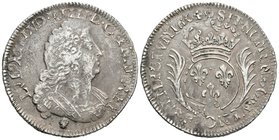 FRANCIA. Louis XIV. 1/2 Ecu. 1694. Toulouse. Gandoury 185. Ar. 13,03g. Acuñada sobre otra moneda. MBC-/MBC.